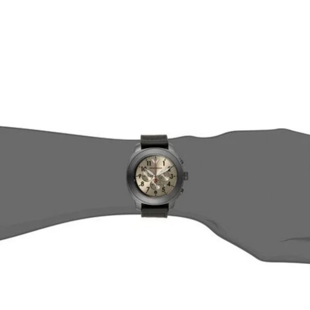 Vintage Emporio Armani Men's Sportivo AR6055 Gunmetal Leather Quartz Watch 46mm - Picture 2 of 7